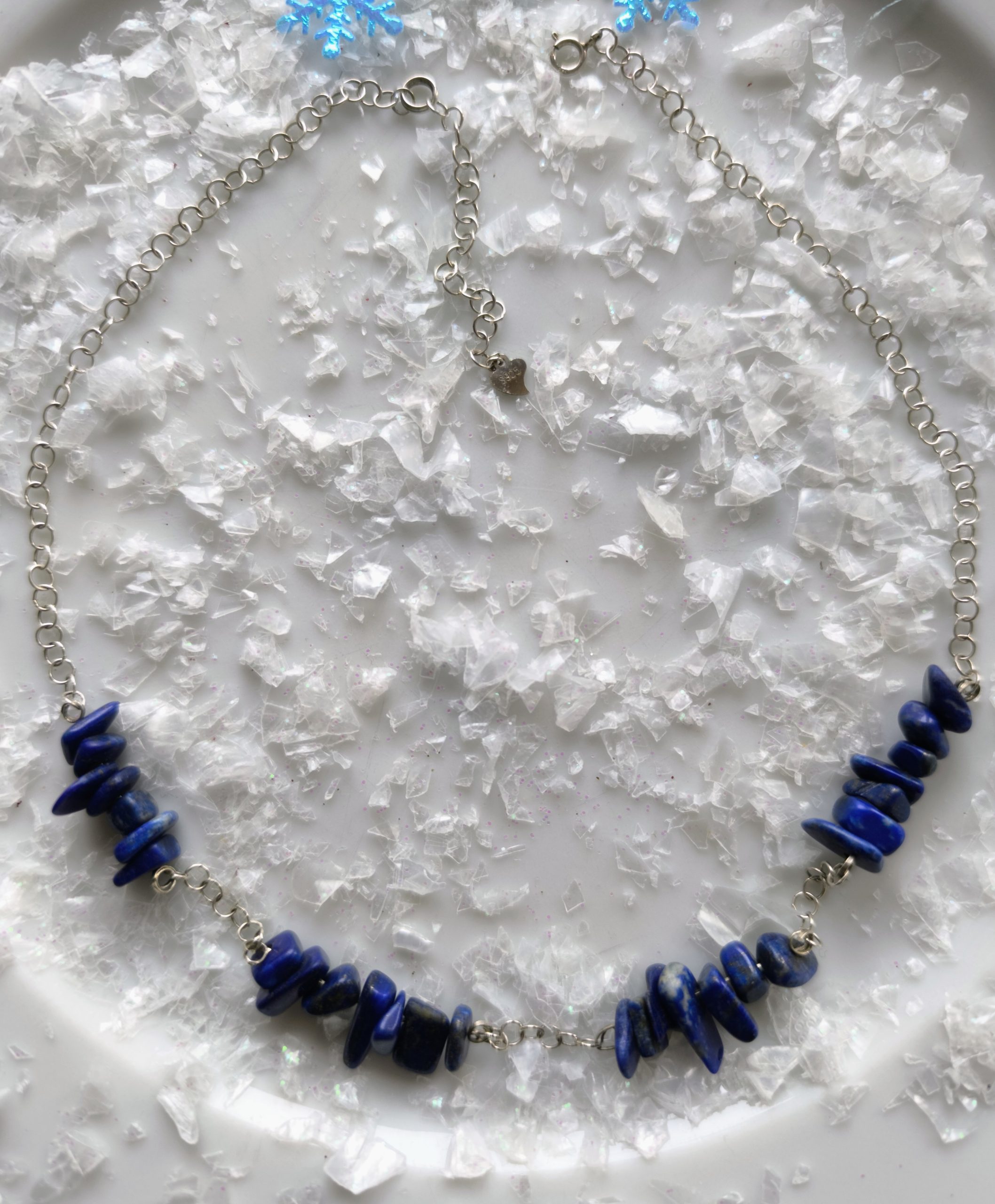 Collar artesanal de Plata de Ley con Lapislázuli Natural