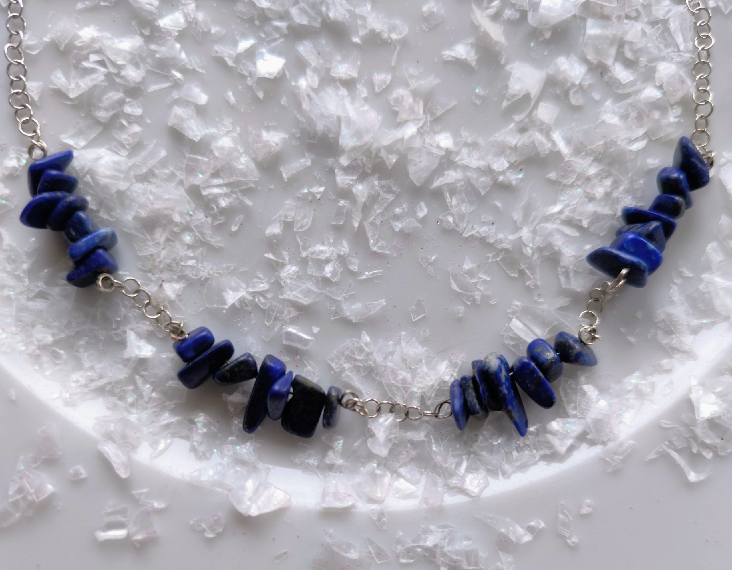 Collar artesanal de Plata de Ley con Lapislázuli Natural - Imagen 2