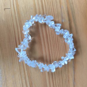 Pulsera elástica de Cuarzo Transparente Natural