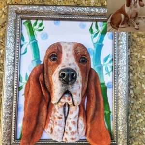 RETRATO REALISTA DE MASCOTA EN CUADRO 3D