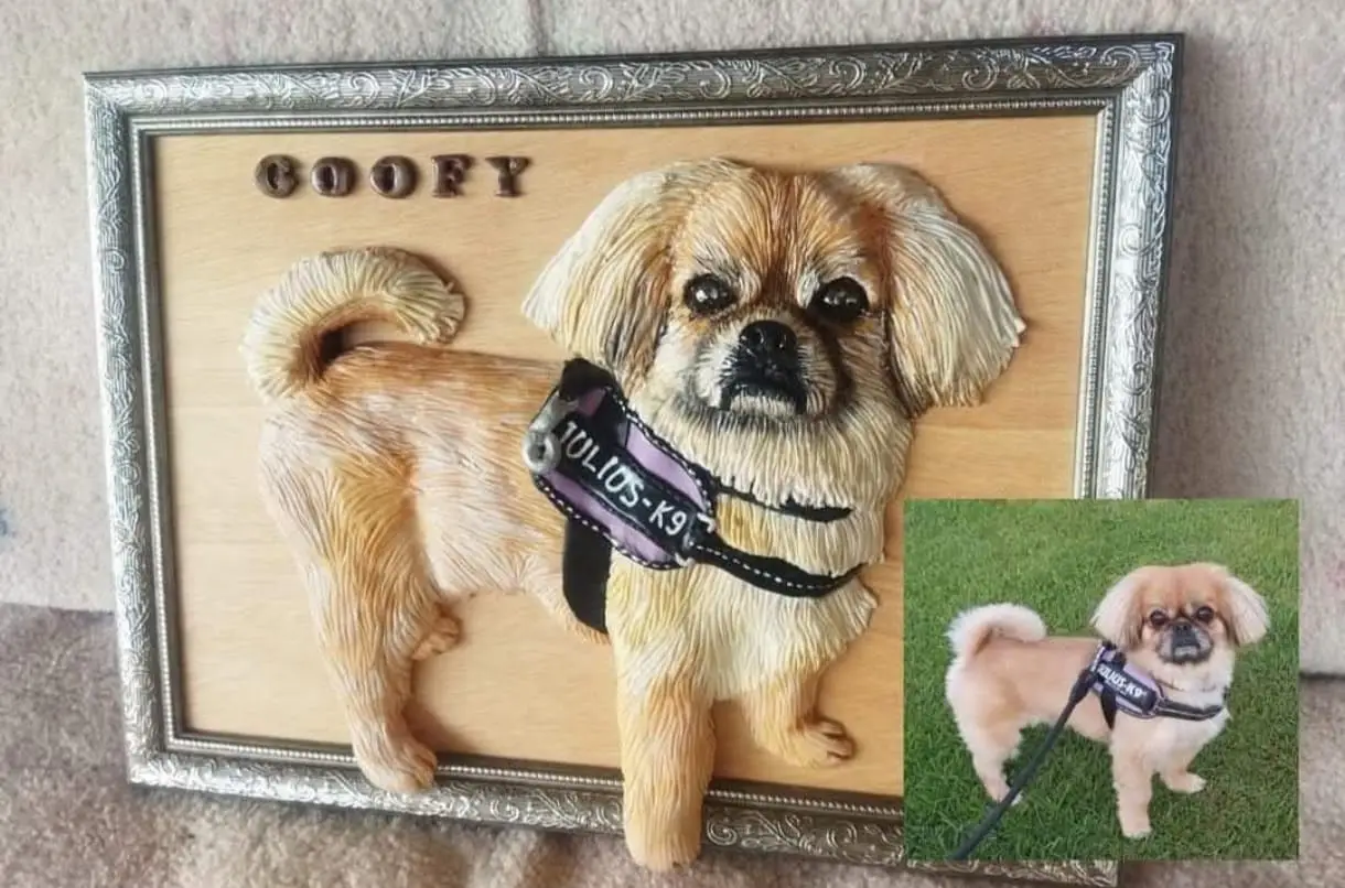 RETRATO REALISTA DE MASCOTA EN CUADRO 3D